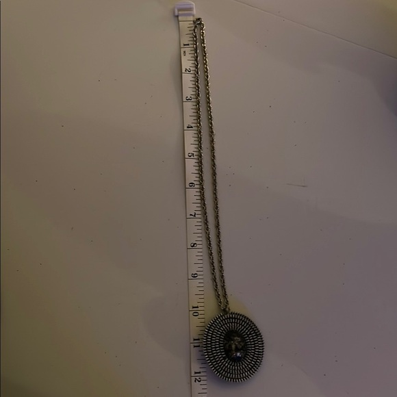 Vintage coiled zipper Silver Pendant Necklace - Picture 2 of 5